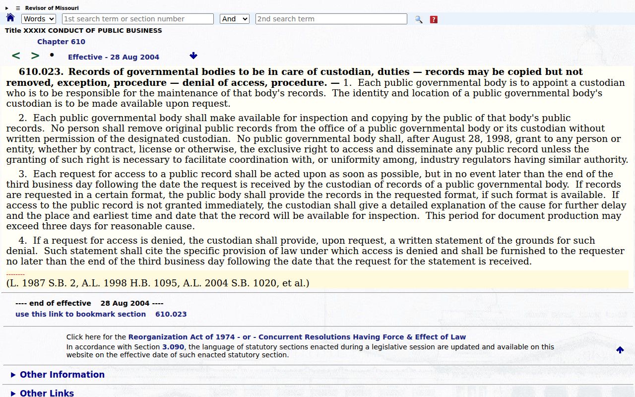 Chariton County court case records source image for Missouri public-record request law