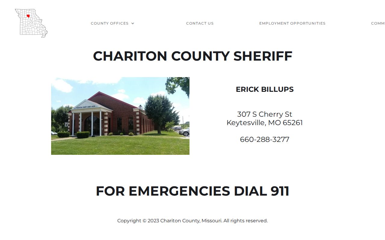 Chariton County criminal court docket sheriff routing source